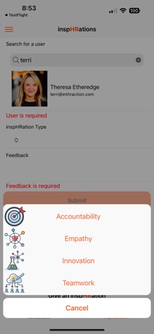 intHRaction iPhone screenshot