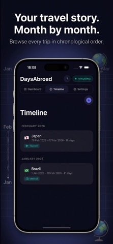 DaysAbroad screenshot