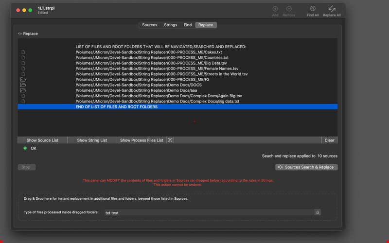 String Replacer screenshot