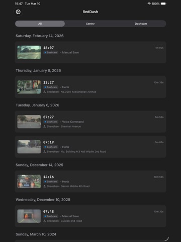 RedDash: Dashcam for Tesla iPad screenshot