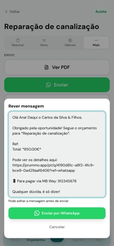 Prummo: Orçamentos e Negócio screenshot