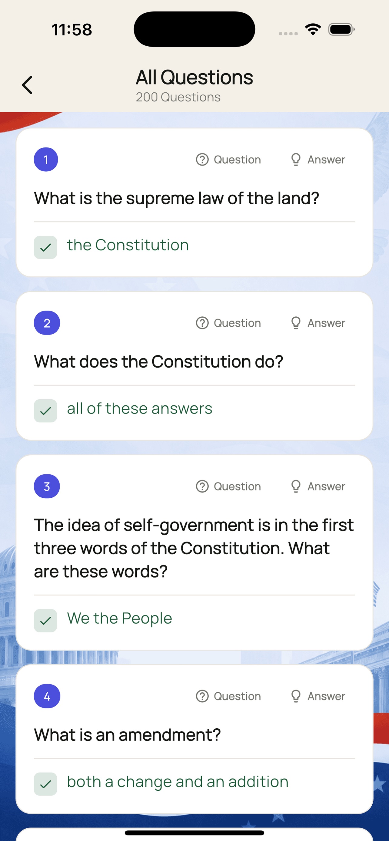 Screenshot 4 of US Citizenship Test: CivicPass