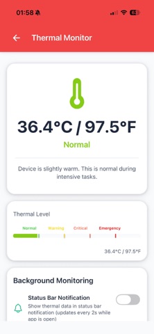 Phone Temperature iPhone screenshot