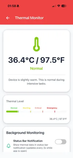 Phone Temperature iPhone Ekran Görüntüsü 3