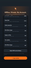 Car Maintenance Tracker: Log screenshot