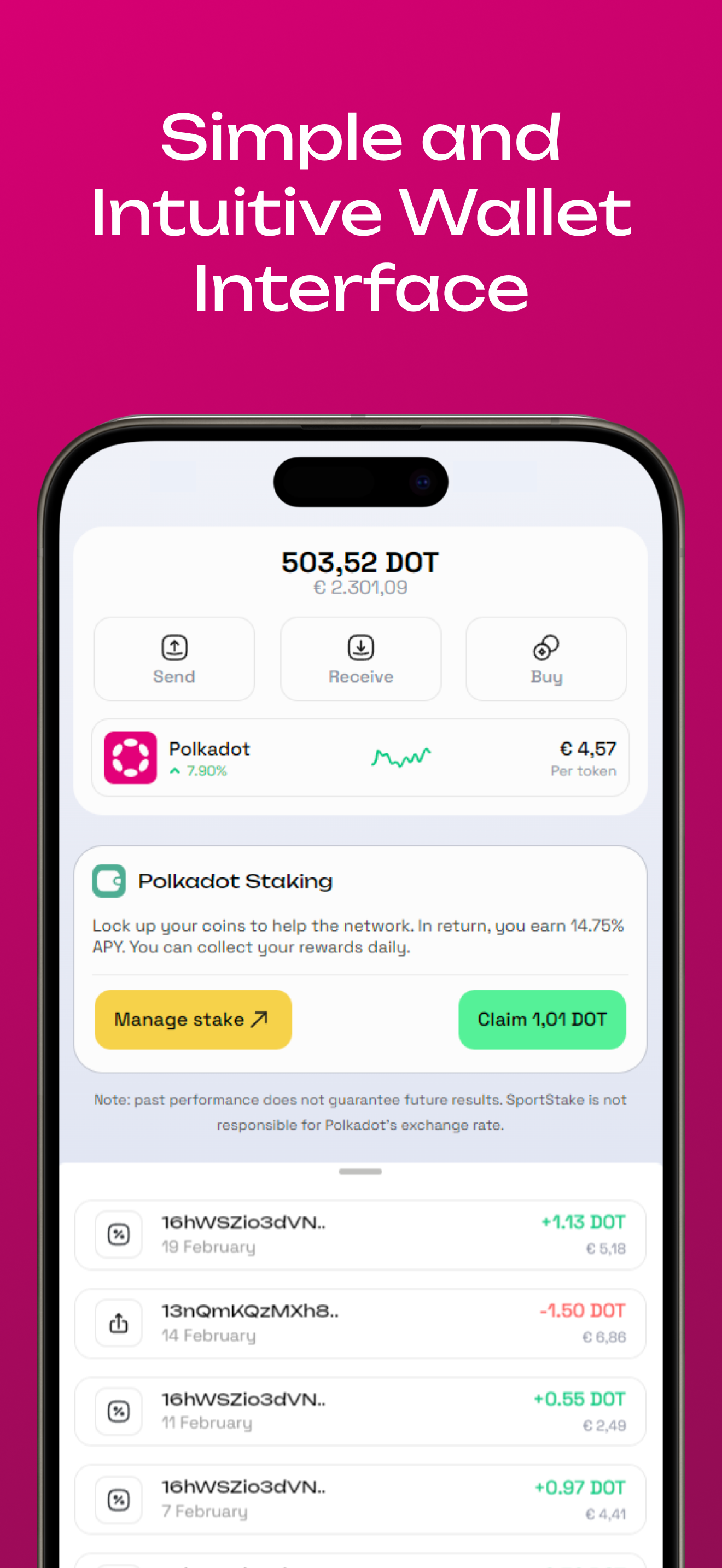 SportStake - Polkadot Wallet screenshot 2