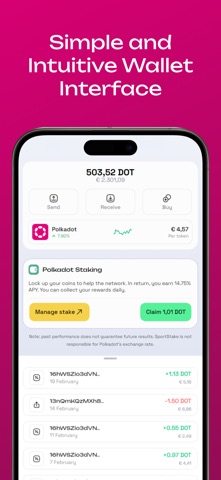SportStake - Polkadot Wallet iPhone screenshot