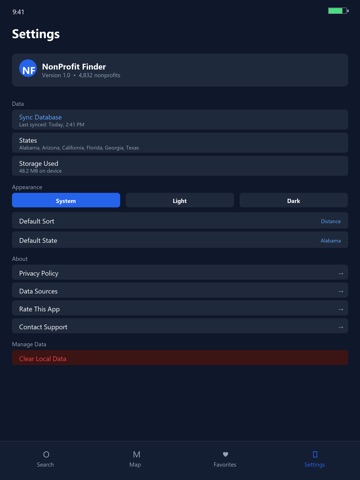 Non-Profit Finder iPad screenshot