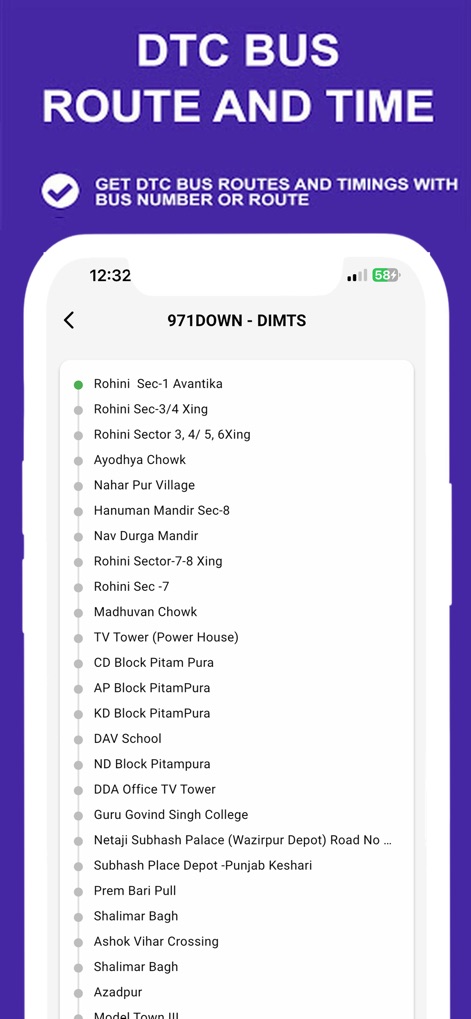 Delhi Metro Route Map and Fare - Explore comprehensive DTC bus routes, showcasing every stop along the journey and clearly identifying each bus route for seamless navigation.