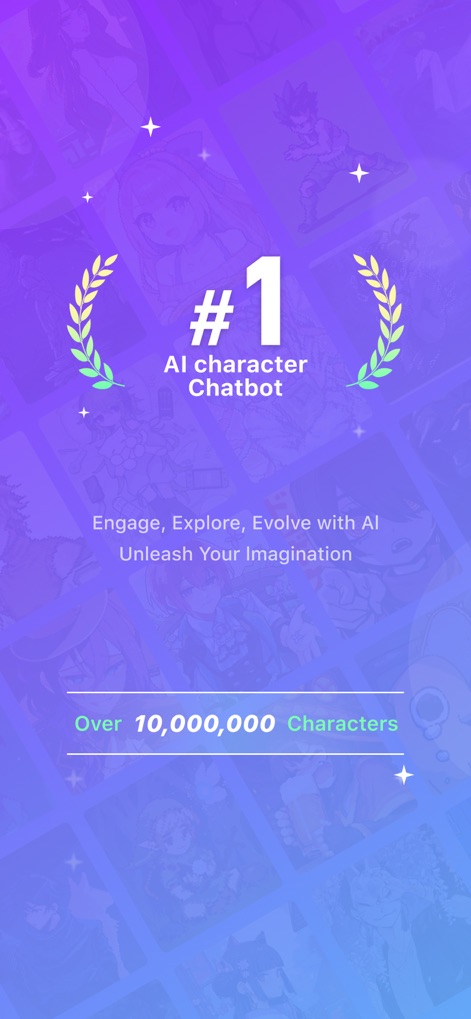 HiWaifu: AI Friend & Waifu Hub - Discover how the app proudly showcases its #1 ranking with a prominent laurel wreath and an impressive count of over 10,000,000 Characters.
