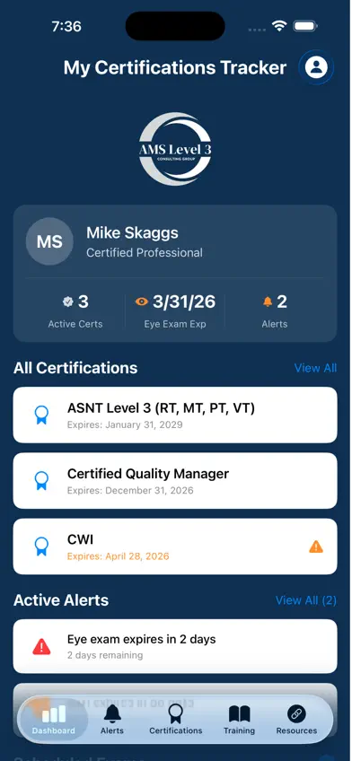 My Certification Tracker screenshot 2