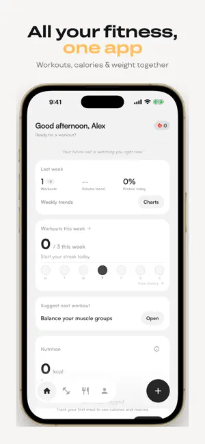 Better: Gym & Calorie Tracker screenshot 1