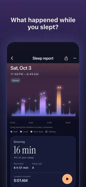 Nocto: Snore & Sleep Talk screenshot 1