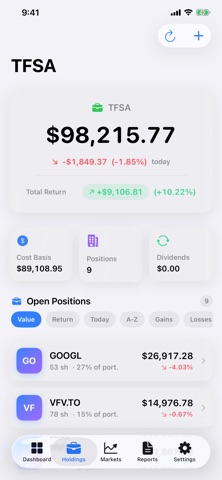 SmartFolio - Portfolio Tracker Screenshot 2 of 5