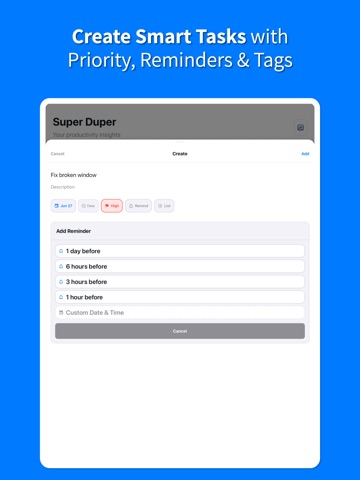 Super Duper - Todos & Lists iPad screenshot