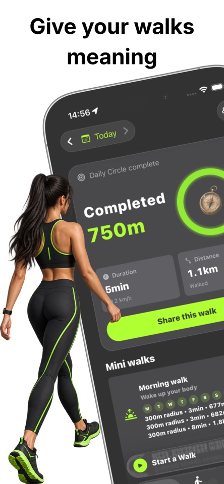 Walk tracker: Stepooo screenshot 1