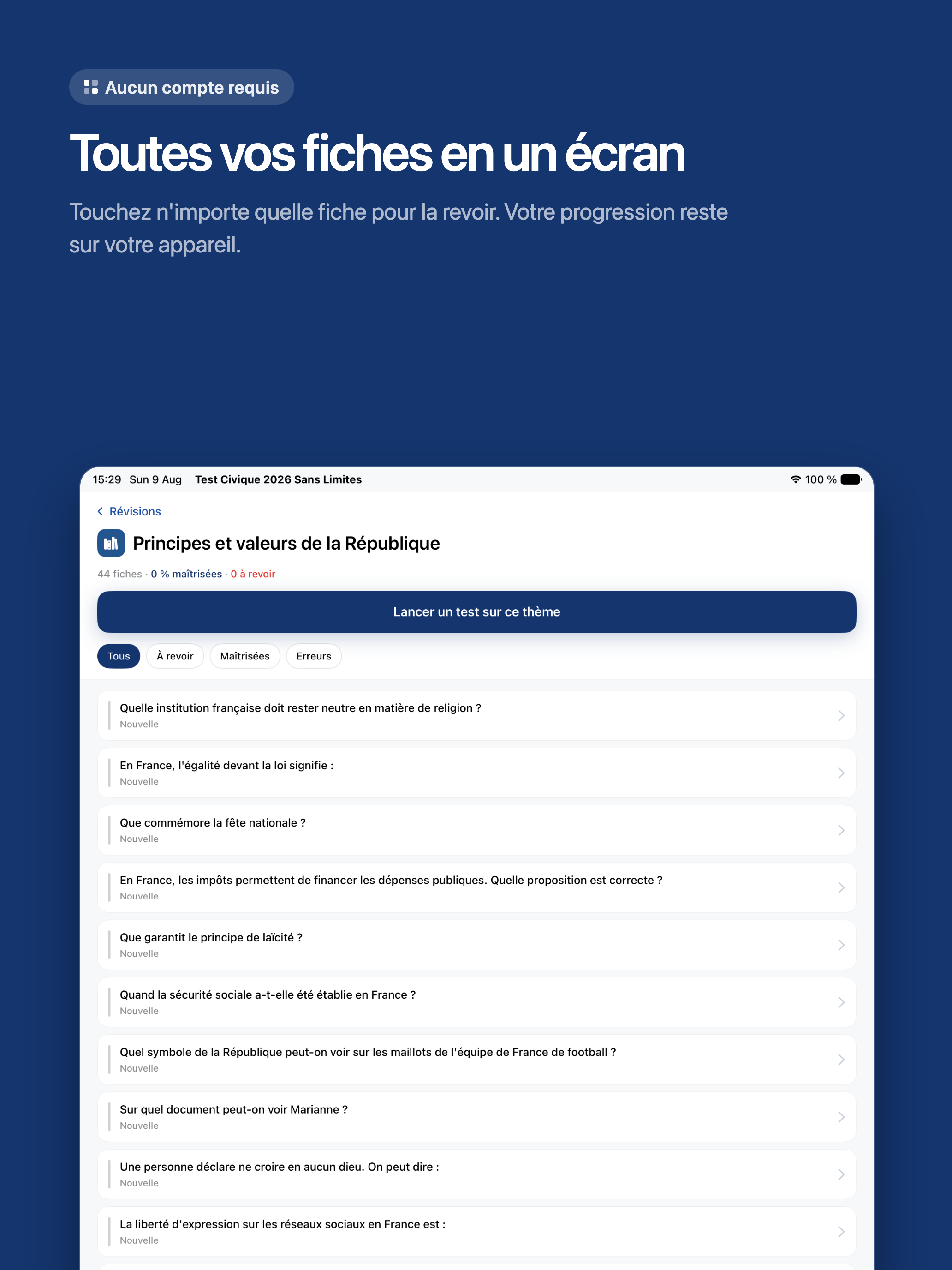 Test Civique 2026 Sans Limites screenshot 10