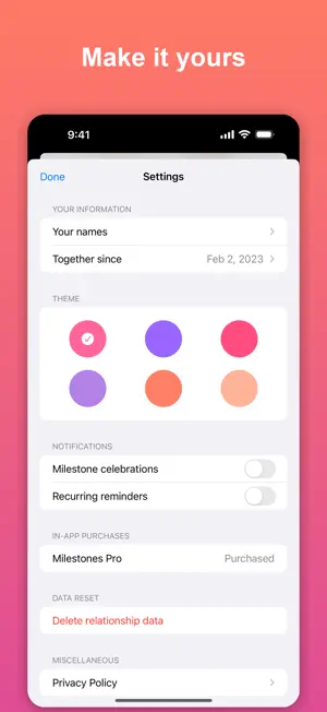 Milestones: Love Days Counter screenshot 4