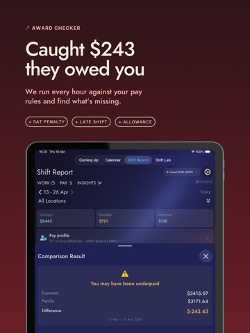 Shift It - Shift Work Calendar iPad screenshot