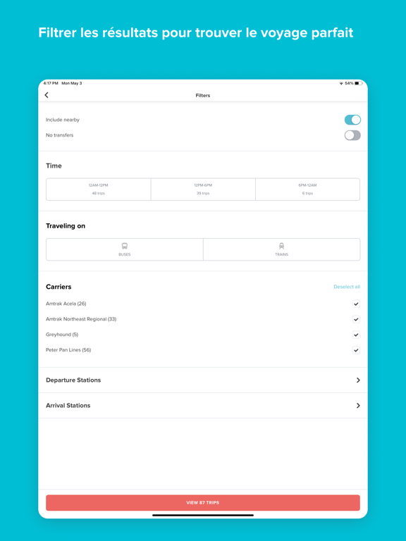 Screenshot #6 pour Wanderu: Billets bus et train