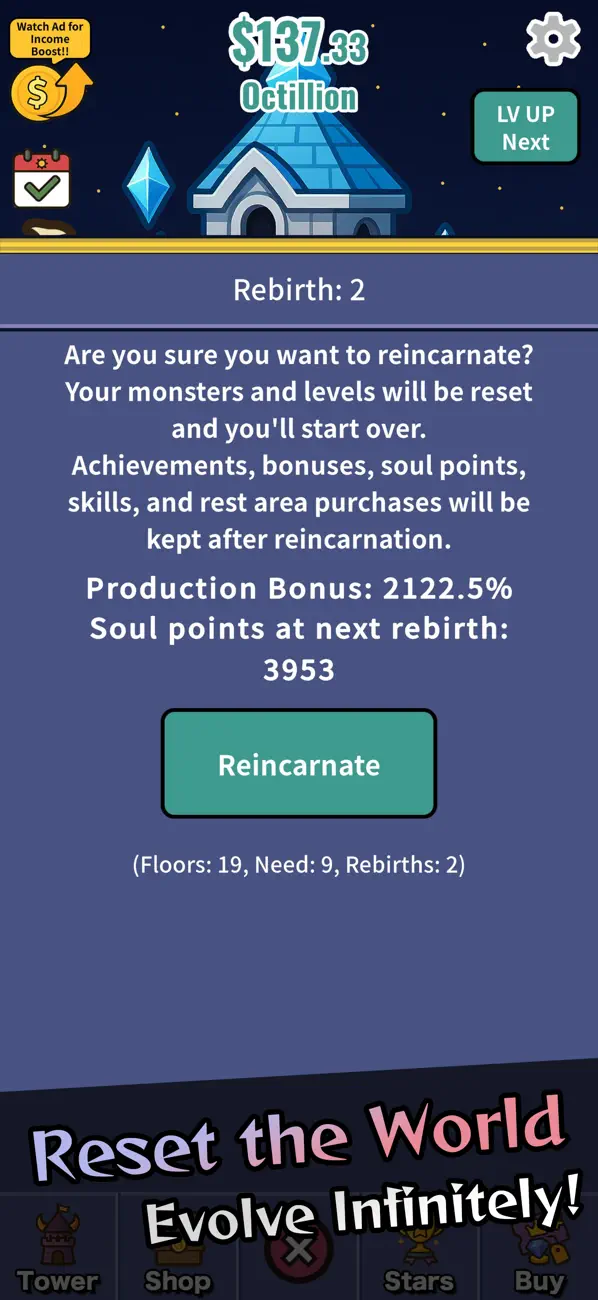 #5. Idle Demon Tower: Monster RPG (iOS) By: EGG STUDIO LIMITED LIABILITY CO