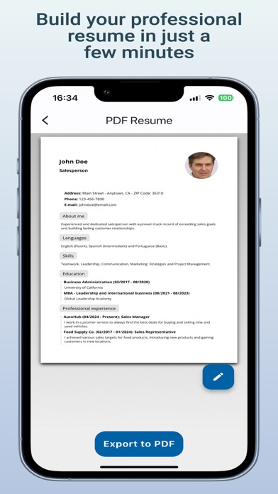 Resume Builder CV App Screenshot