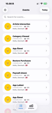 Event Flow: Mixpanel Events screenshot
