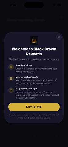 Black Crown Rewards iPhone screenshot