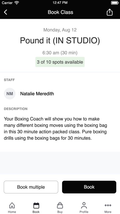 FitClub Boxing Studio Screenshot