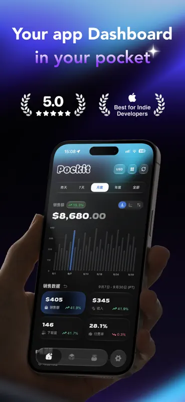 Pockit - 独立开发者收入看板 screenshot 1 of 9