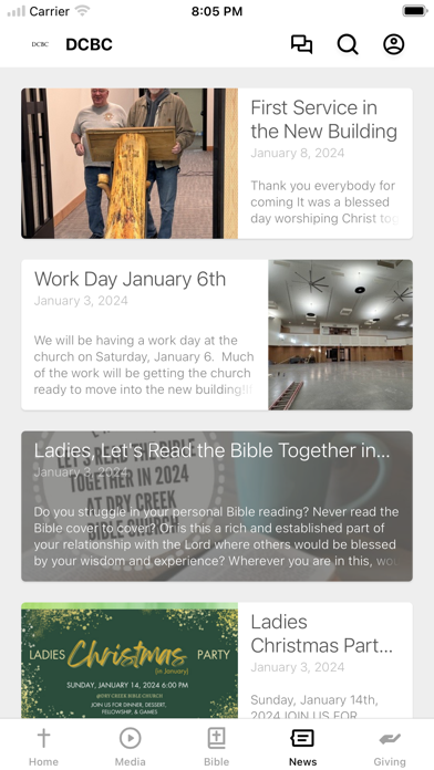 Dry Creek Bible Church Screenshot