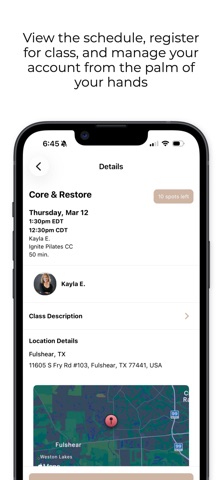 Ignite Pilates TX screenshot