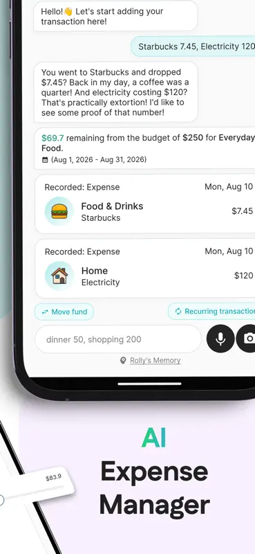 Rolly: AI Money Budget Planner screenshot 2 of 10