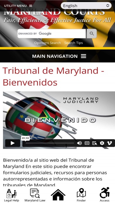 Maryland Court Help Screenshot