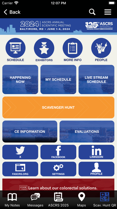 ASCRS Events Screenshot