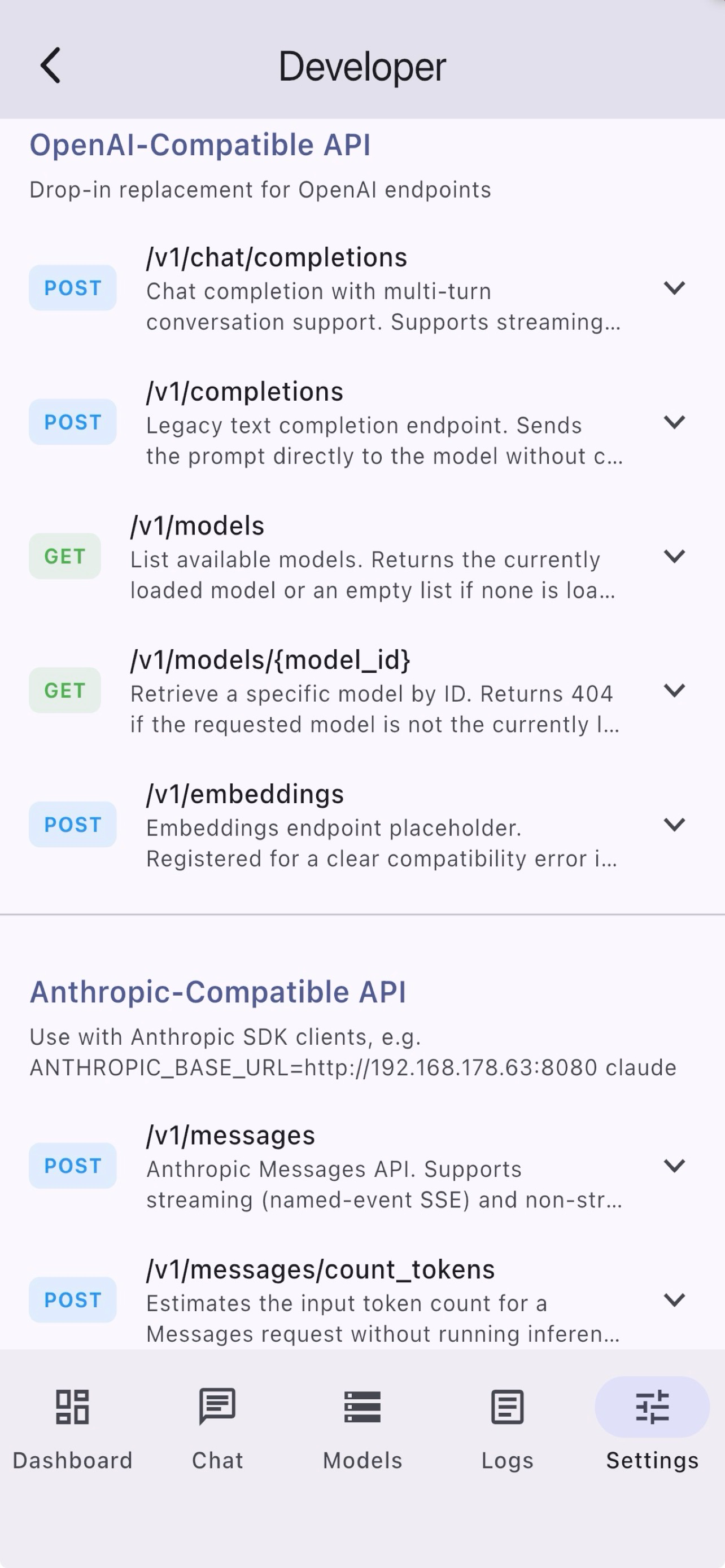 LLM Server screenshot 3