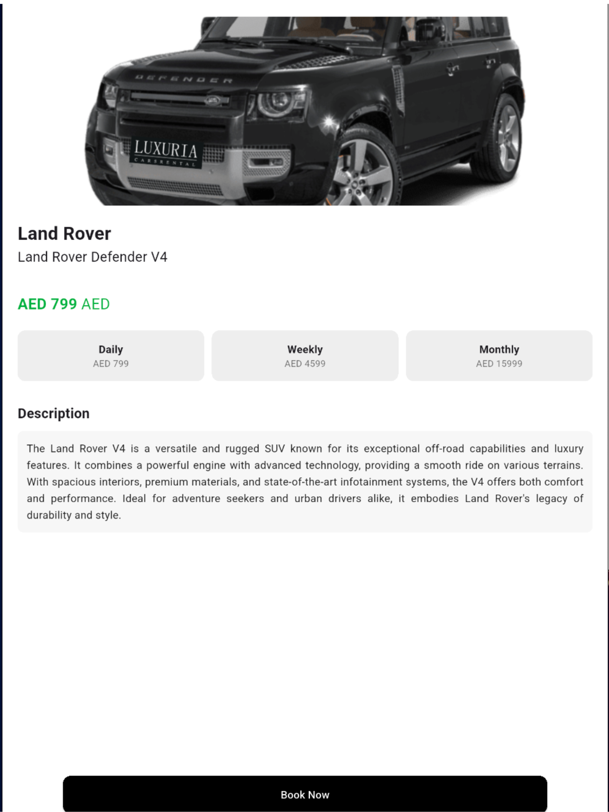 Luxuria Cars Rent