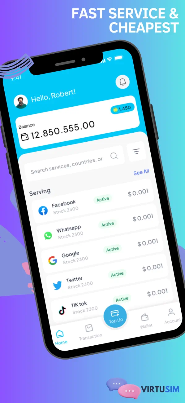 #1. VirtuSIM (iOS) Podle: PT. VIRTU DIGITAL TECHNOLOGY