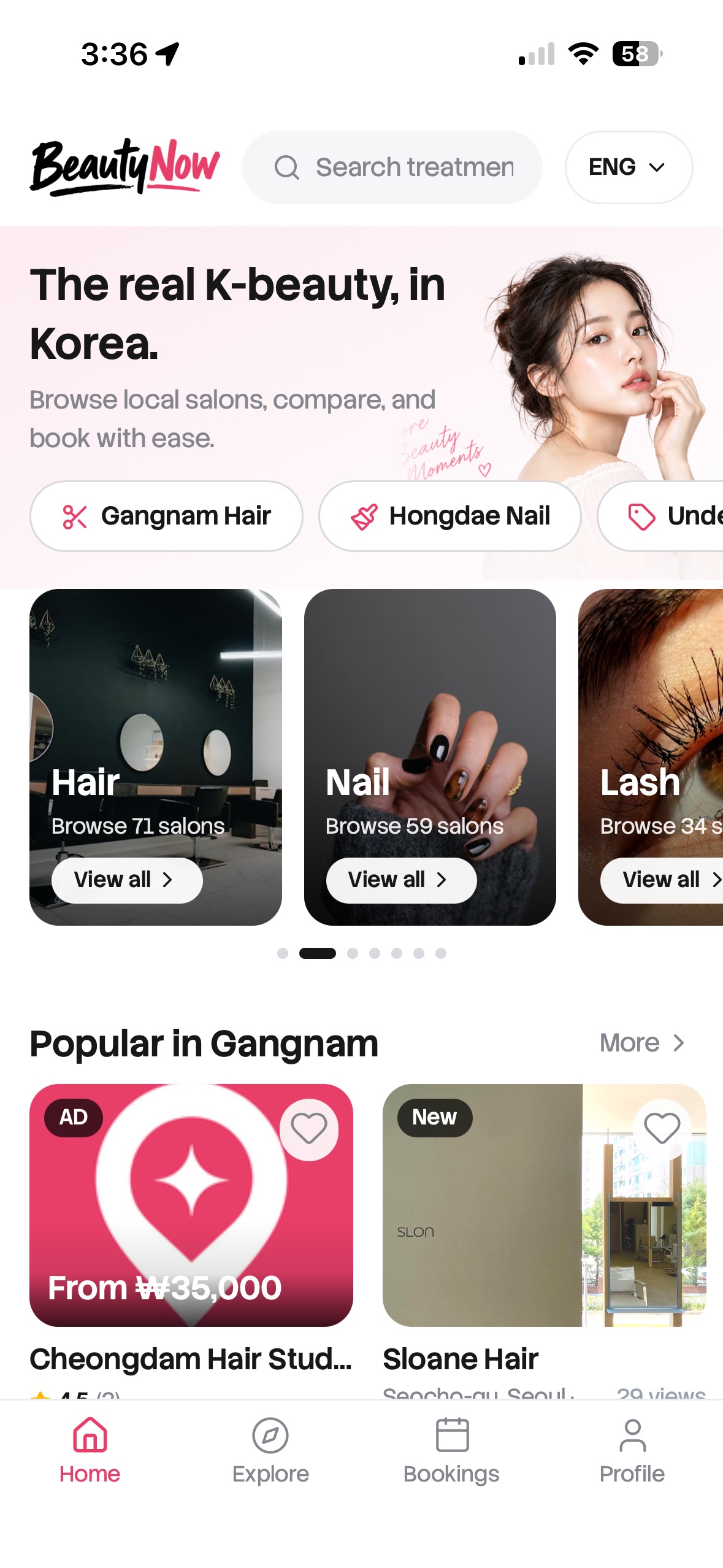 Screenshot 1 of BeautyNow: Book K-Beauty Shops