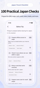 Japan Trip Checklist screenshot