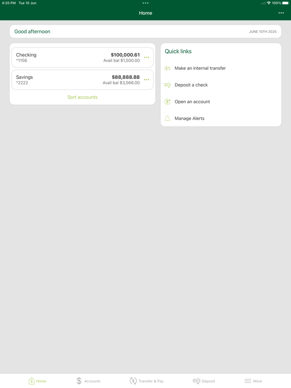 Arbor Mobile iPad screenshot 2 - Finance app