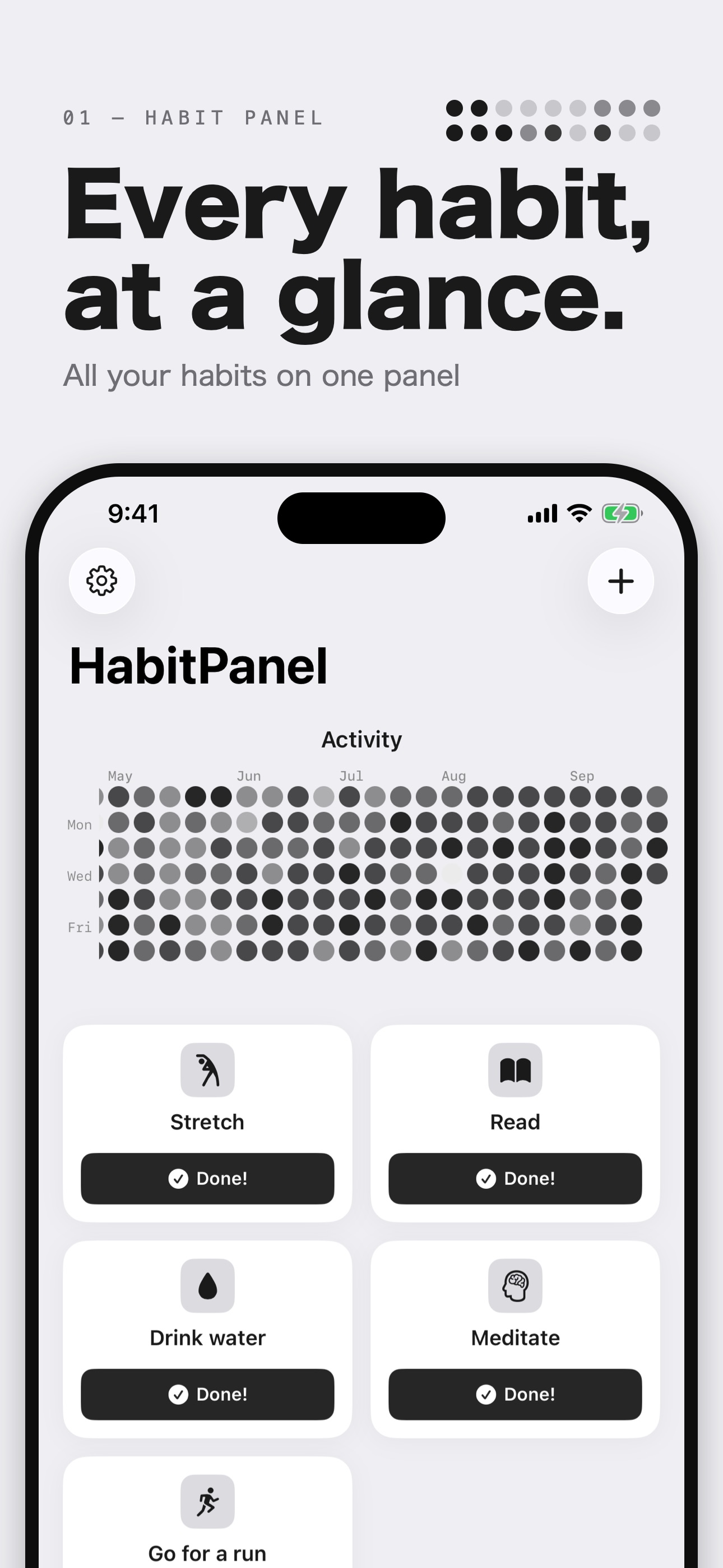 Screenshot 1 of HabitPanel: Habit Tracker