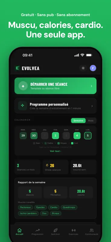 Evolvea – Carnet musculation screenshot 1 of 6