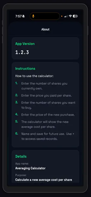 Averaging Down Calculator screenshot 4