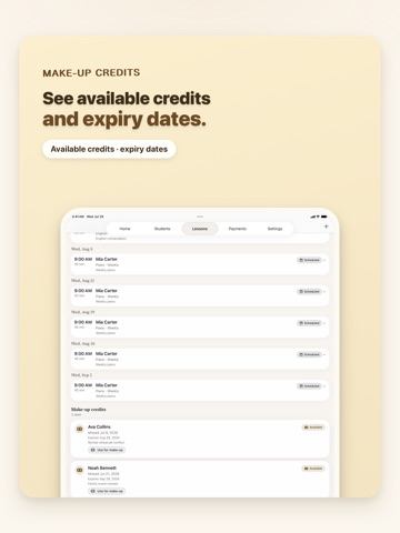 Lessonory: Tuition Tracker iPad screenshot