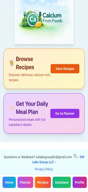 Calcium From Foods: Tracker screenshot 1