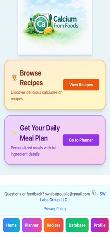 Calcium From Foods: Tracker Screenshot 1 of 7