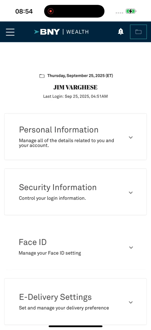 Screenshot #2 pour BNY Wealth Online