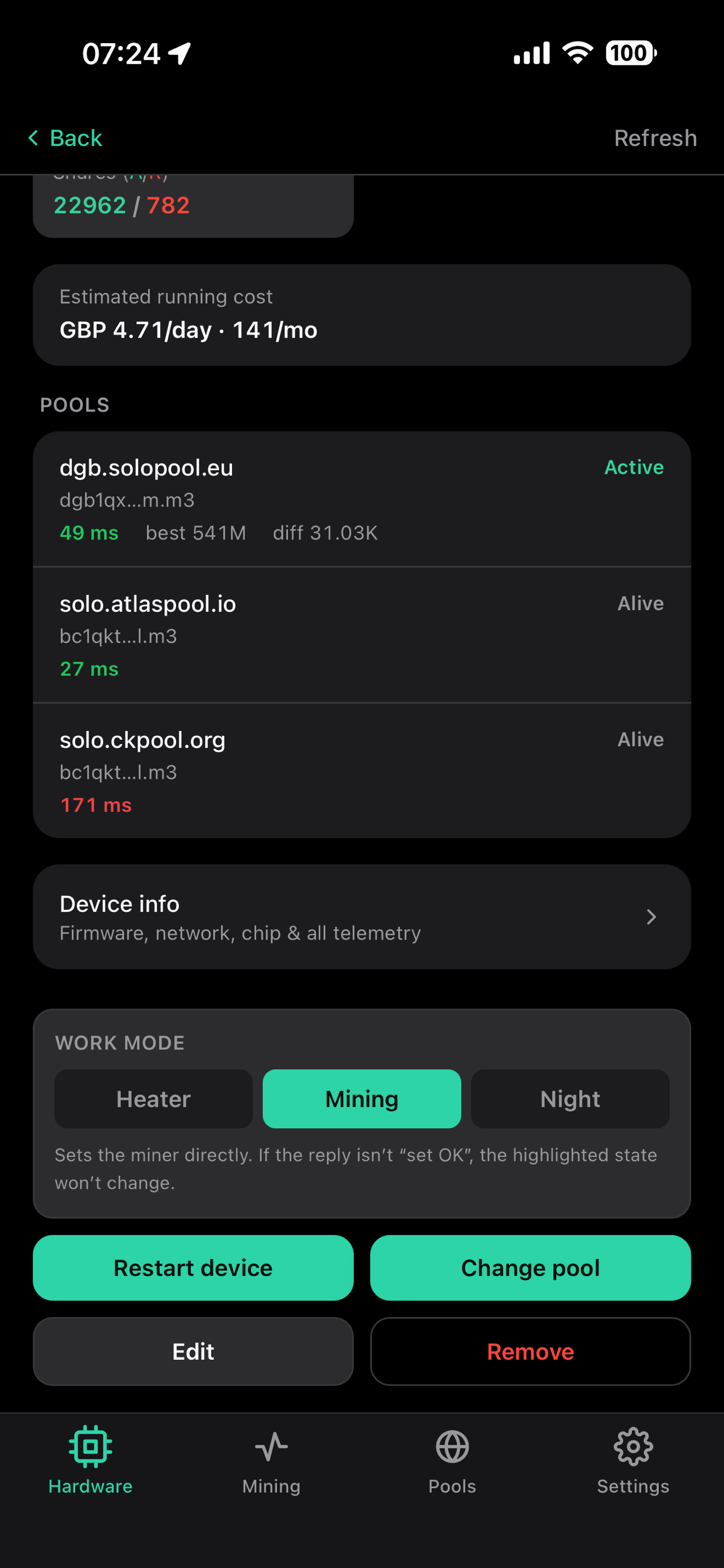 SoloDeck: Solo Mining Monitor screenshot 3