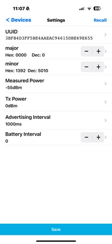 BeaConfig iPhone screenshot